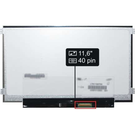 Kijelző a IBM Lenovo ThinkPad 11E 20D90005US 11,6" HD LED Slim 40 pin laptop részére - Fényes
