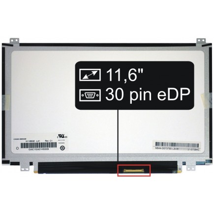 Kijelző a Toshiba Satellite CL10-C-105 11,6" HD LED Slim 30 pin eDP laptop részére - Fényes