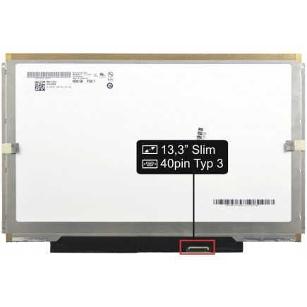 Kijelző a Slim LB 13,3“ 40pin LED Slim 40 pin laptop részére - Fényes