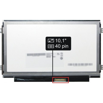 Kijelző a Acer Aspire One D257-1633 10,1“ 40pin WSVGA LED Slim laptop részére - Matt