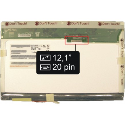 Kijelző a Asus W5A 12,1“ 20pin WXGA CCFL laptop részére - Matt