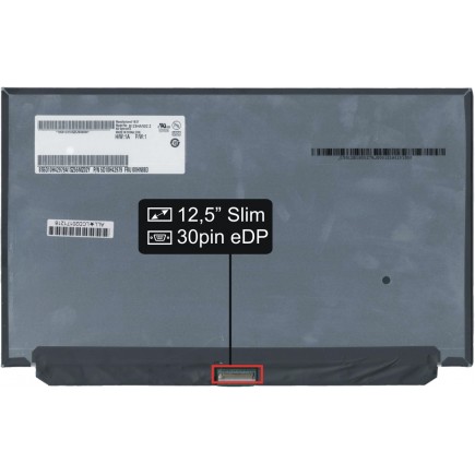 Kijelző a Lenovo ThinkPad X260 Series 12,5“ 30pin eDP FHD LED Slim laptop részére - Matt