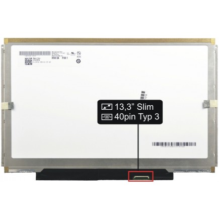 Kijelző a N133I5-L02 Kompatibilní 13,3“ 40pin WXGA LED Slim laptop részére - Matt