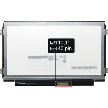 Kijelző a Acer ASPIRE ONE D255-1268 10,1" WSVGA LED Slim 40 pin laptop részére - Fényes