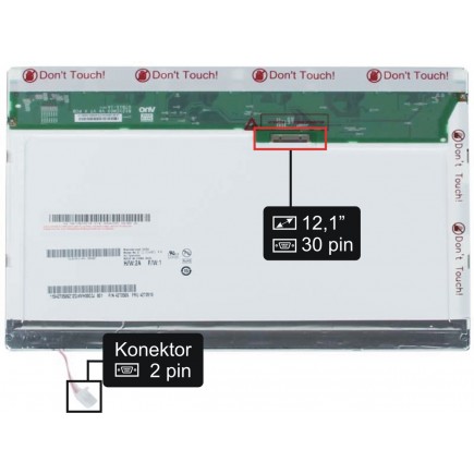 Kijelző a Lenovo X200 12,1“ 30pin WXGA CCFL laptop részére - Fényes