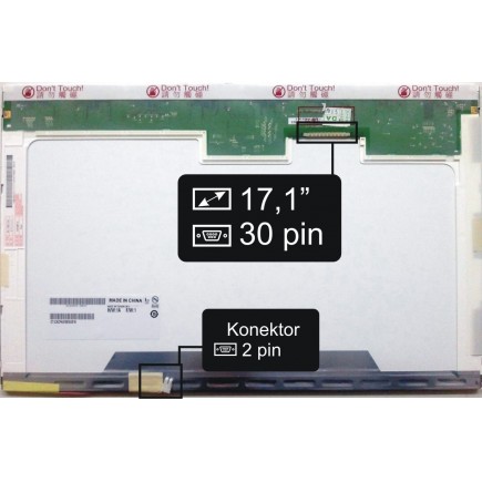 Kijelző a Toshiba SATELLITE M60 17" WXGA+ CCFL 30 pin laptop részére - Fényes
