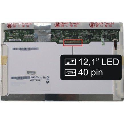 Kijelző a Samsung NP-NC20-KA07SE 12,1" WXGA LED 40 pin laptop részére - Fényes