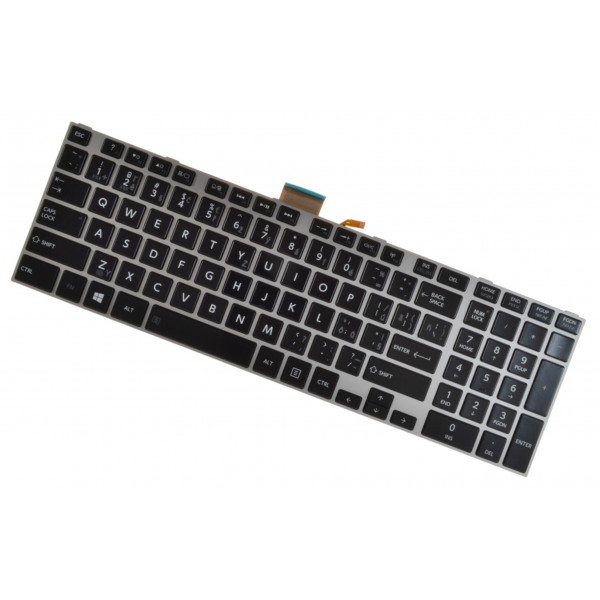 Toshiba Satellite C75-A-14E billentyűzet a laptopra CZ/SK Ezüst, háttérvilágítás