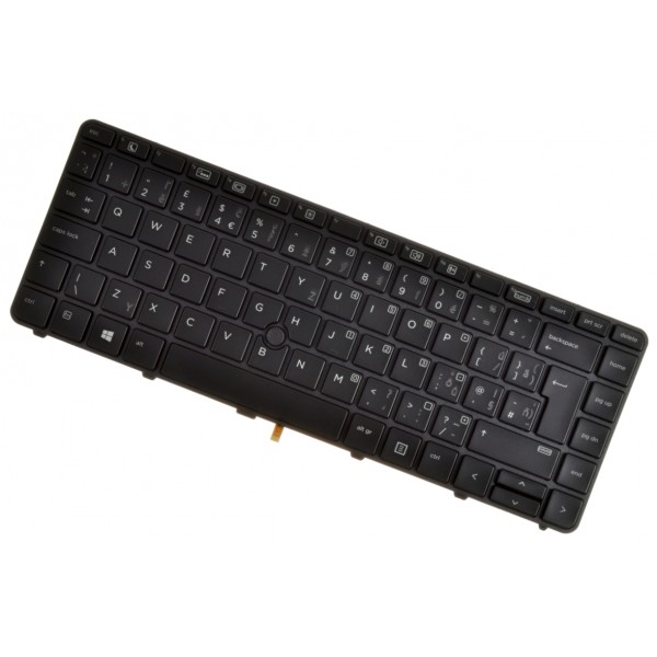 Kompatibilní HP 840801-032 billentyűzet a laptopra CZ/SK Fekete, Háttérvilágítású, Trackpoint
