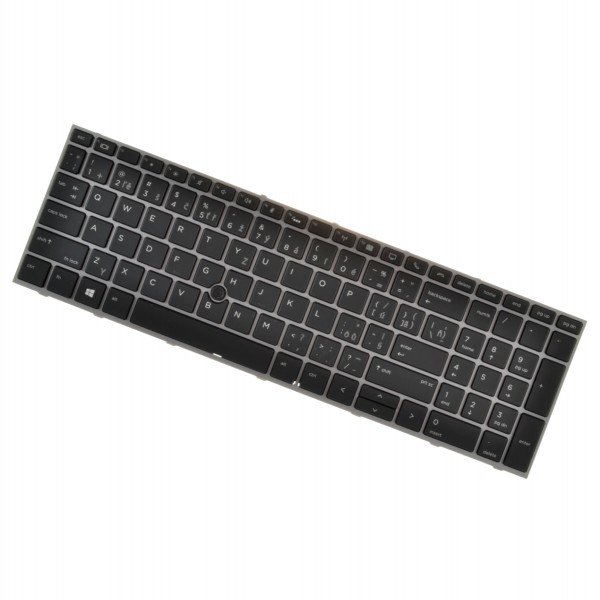 HP kompatibilní L28407-FL1 billentyűzet a laptopra CZ/SK, Szürke kerettel, háttérvilágítás