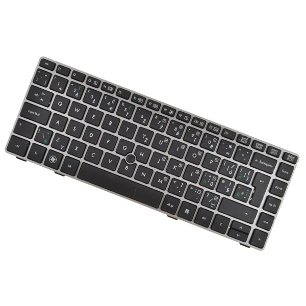 HP kompatibilní V11902BK1 CS billentyűzet a laptopra Ezüst keret CZ/SK