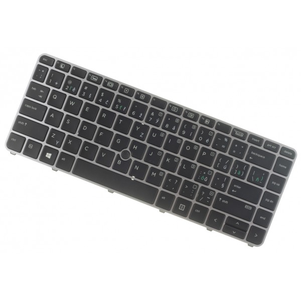 HP kompatibilní SN6142BL billentyűzet a laptopra CZ/SK Ezüst váz, háttérvilágítással, Trackpoint