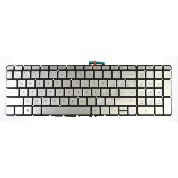 HP Pavilion 15-BC billentyűzet a laptopra CZ/SK Ezüst, keret nélkül, háttérvilágítás