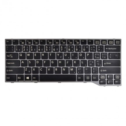 Fujitsu Siemens LIFEBOOK E733 billentyűzet a laptopra CZ/SK, Szürke kerettel, háttérvilágítás