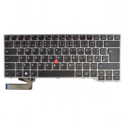 Fujitsu Siemens LIFEBOOK E746 billentyűzet a laptopra CZ/SK Ezüst, Háttérvilágítás nélkül