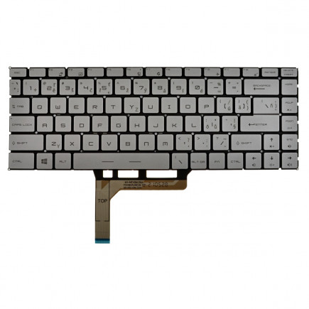 MSI P65 8RE CREATOR billentyűzet a laptopra, keret nélkül, ezüst CZ/SK, háttérvilágítással