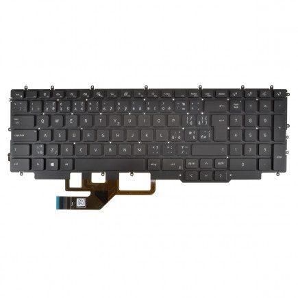 Kompatibilní 0M7Y7F billentyűzet a laptopra, keret nélkül, fekete CZ/SK, háttérvilágítással