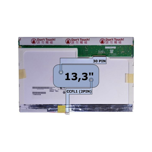Kijelző a Kompatibilní LP133WX1(TL)(P2) 13,3“ 30pin CCFL laptop részére - Fényes
