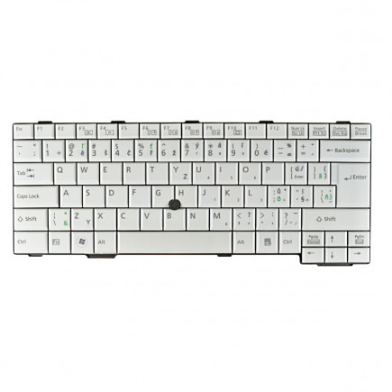 Fujitsu Siemens LIFEBOOK S751 billentyűzet a laptopra CZ/SK Fehér, Háttérvilágítás nélkül, Kerettel