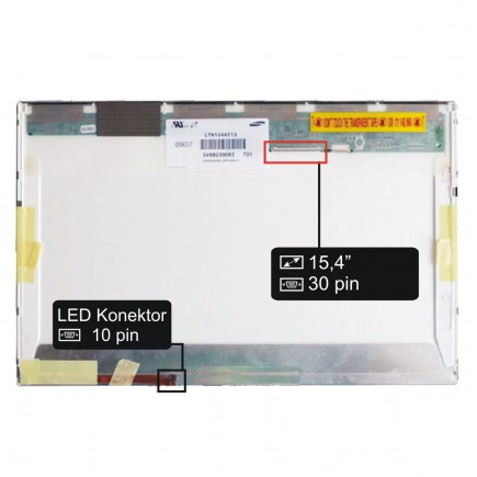 Kijelző a N154I6-L02 15,4" WXGA LED 30 pin laptop részére - Fényes